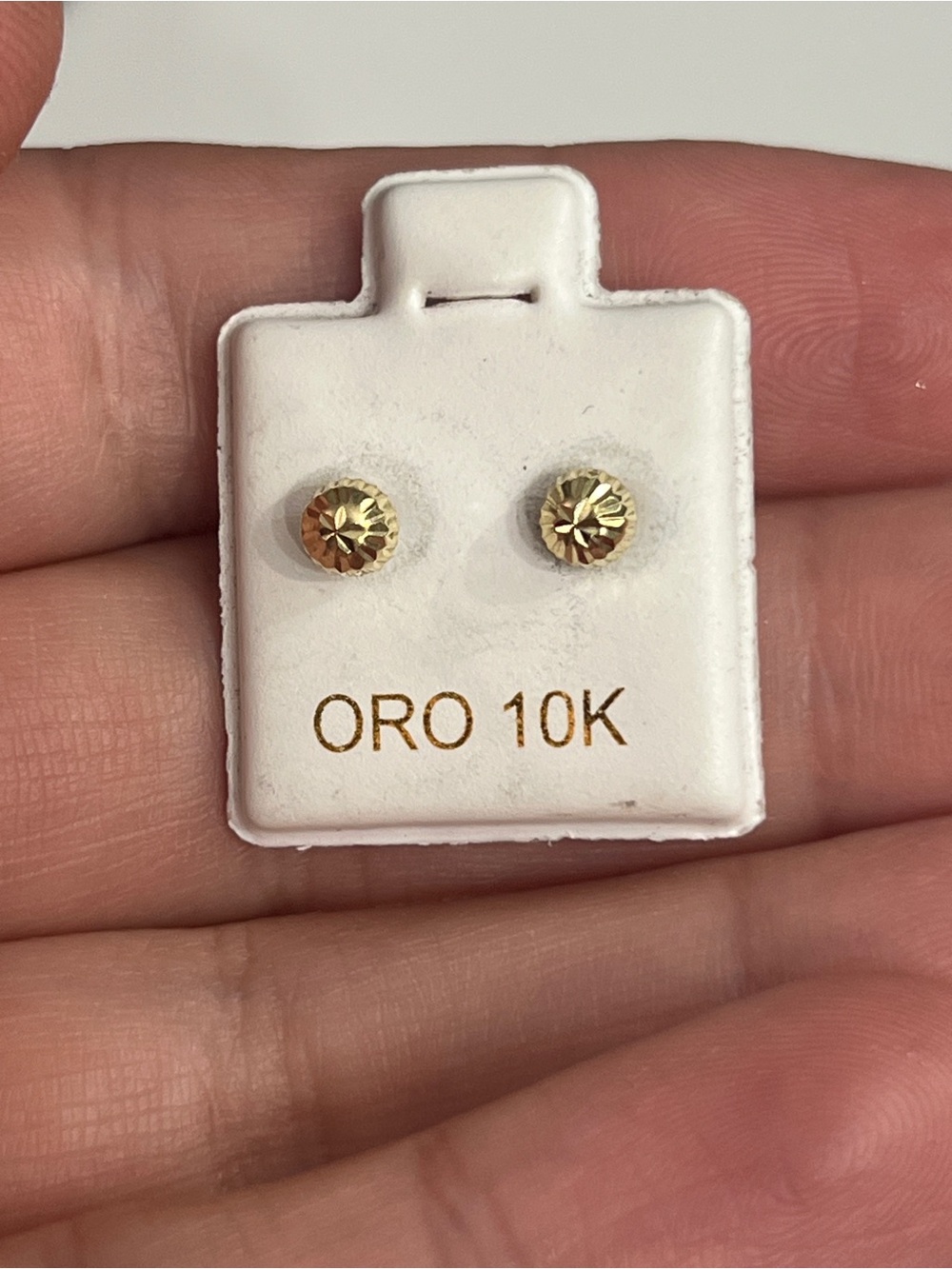 10K Gold Floral Cut Stud Earrings - Gold